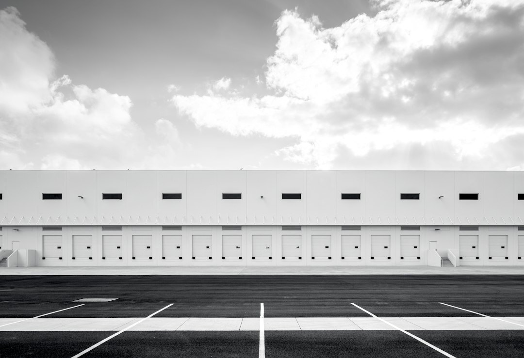 Large logistics warehouse and distribution centre exterior